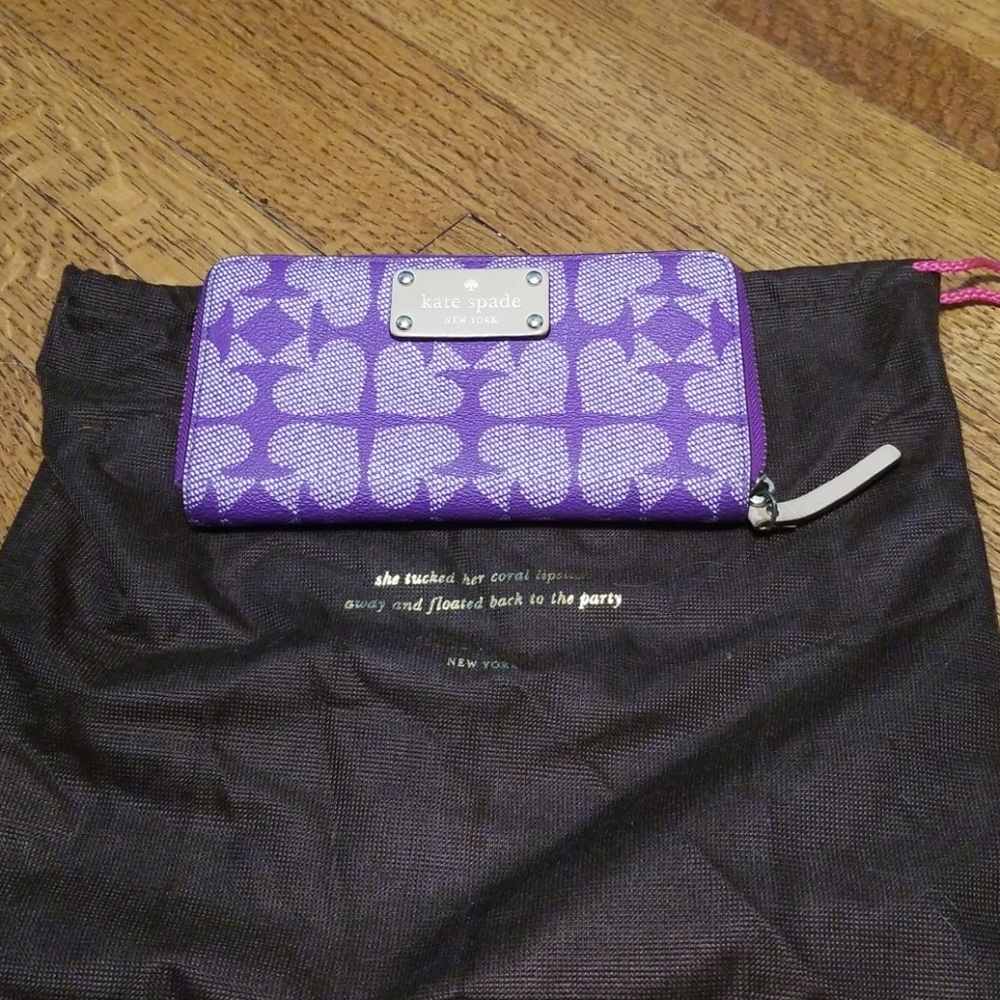 Kate Spade purple zip wallet
